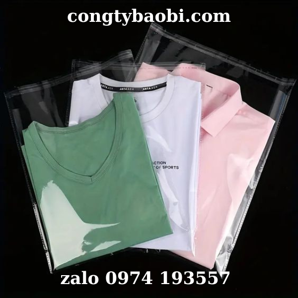 Bao bì may mặc chất liệu OPP có keo dán miệng túi
