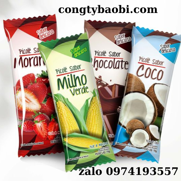Túi dán lưng giữa màng ghép in nhiều màu