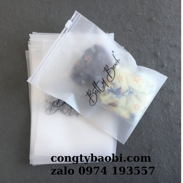 Túi zipper khóa kéo CPE mờ đựng hàng thời trang