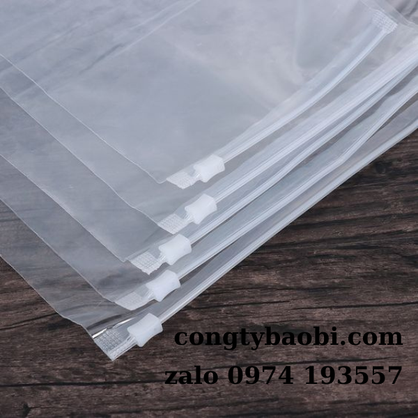 Túi zipper khóa kéo có nút khóa kéo trên miệng túi